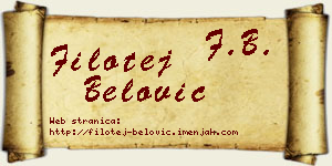 Filotej Belović vizit kartica